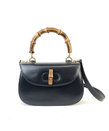 Gucci 水色 バンブーハンドル ショルダーバッグ グッチ バンブー 1947〕ミニバッグブルー レザー | GUCCI公式