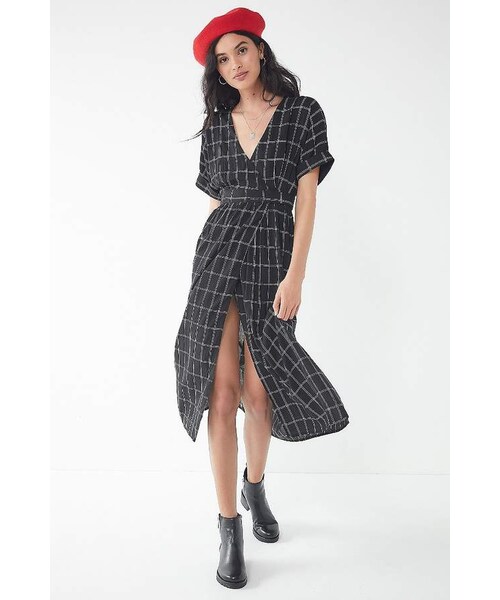 Urban Outfitters,Urban Outfitters UO Gloria Midi Wrap Dress - WEAR