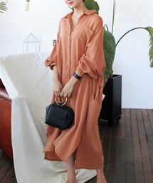 DHOLIC | ワンポケットロングシャツワンピース(ワンピース)