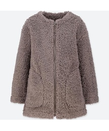 UNIQLO | GIRLS 防風フリースノーカラーコート(その他アウター)