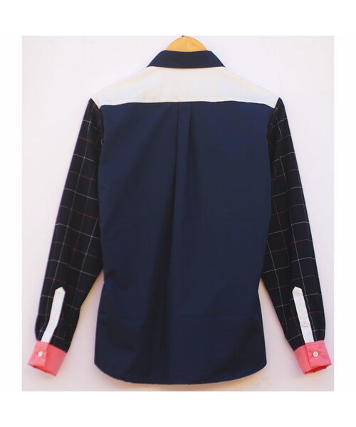 NIRAME.CO（ニラメッコ）の「のれんシャツ～ネイビーチェック～（シャツ/ブラウス・メンズ・その他）」の3枚目の写真
