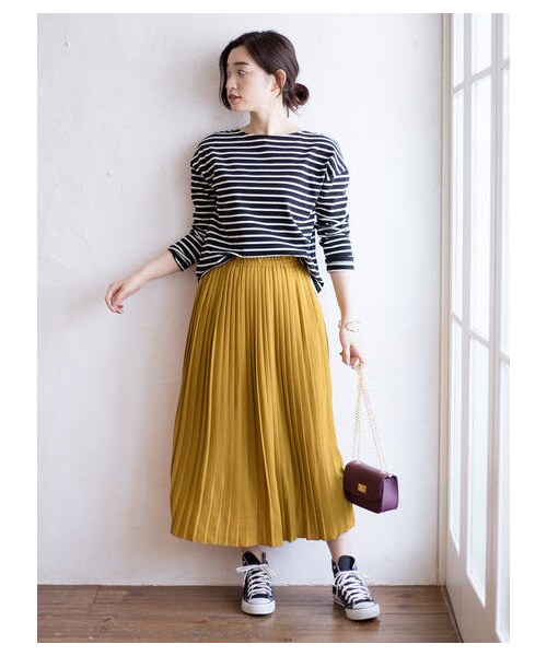 earth music&ecology（アースミュージックアンドエコロジー）の「ボーダーボーダープルオーバー(プレーン)（トップス・アイボリー/杢グレー/ブラック/ダークレッド/キャメル/ダークグリーン・M/L）」の2枚目の写真