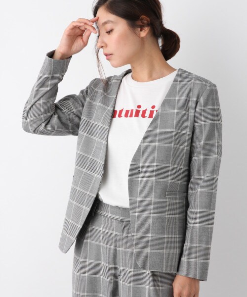 LEPSIM（レプシィム）の「チェックノーカラージャケット