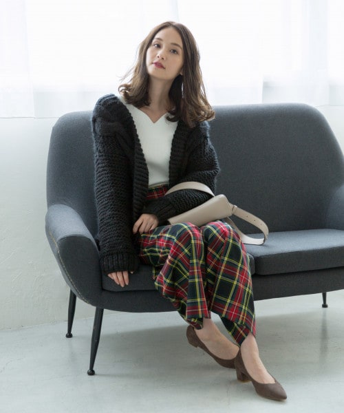 GLOBAL WORK(グローバルワーク)の「TRワイドパンツ(柄)(パンツ・ホワイトベース(チェック)/ブラックベース(チェック)/グレーベース(チェック)/レッドベース(チェック))」の7枚目の写真