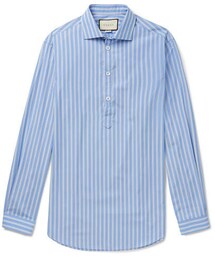 GUCCI | Gucci Oversized Striped Cotton-Poplin Half-Placket Shirt(シャツ/ブラウス)