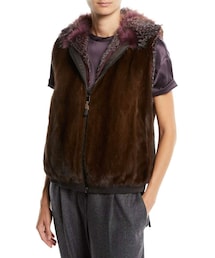 BRUNELLO CUCINELLI リバーシブル ムートンベスト 40 BRUNELLO CUCINELLI リバーシブル ムートンベスト 40 - メルカリ