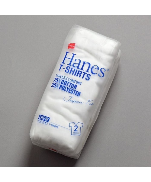 HANES(ヘインズ)の「【Hanes / 青パック / クルーネック】ジャパンフィット Japan Fit (白/2枚組)(Tシャツ/カットソー・メンズ・その他)」の1枚目の写真