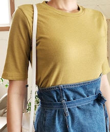 DHOLIC | ラウンドネックスリムリブTシャツ(Tシャツ/カットソー)