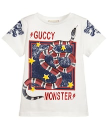 GUCCI キッズ Tシャツ 12/18m グッチ White Cotton Children's T-Shirt With Vintage Gucci Logo