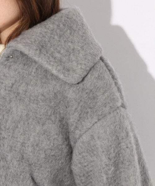 Heather（ヘザー）の「エリツキ／シャギーショートコート（ジャケット/アウター・グレー/ベージュ/ネイビー）」の10枚目の写真