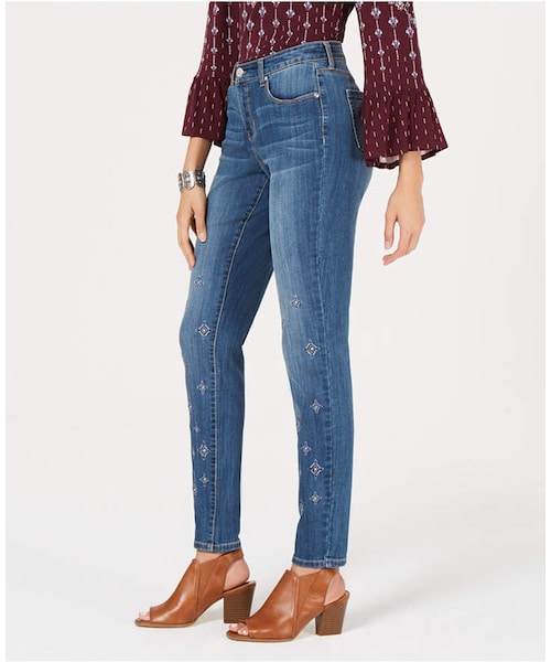 Style/&Co Embroidered Skinny Jeans