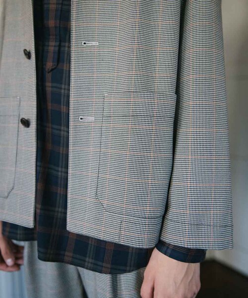 LIDNM（リドム）の「ガンクラブボックスJK【ベージュ】（テーラードジャケット・メンズ・ベージュ・S.M.L）」の6枚目の写真