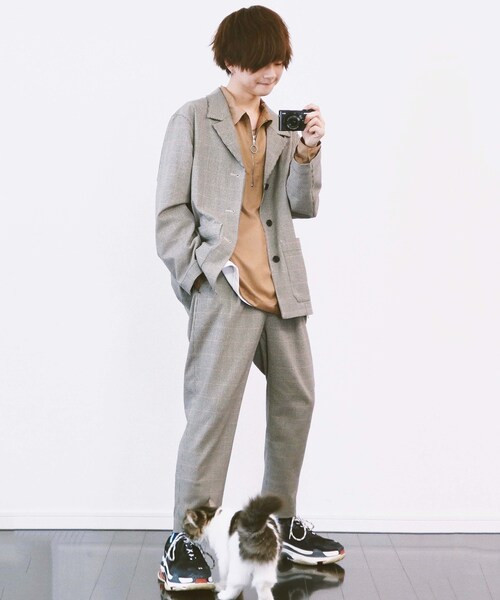 LIDNM（リドム）の「ガンクラブボックスJK【ベージュ】（テーラードジャケット・メンズ・ベージュ・S.M.L）」の7枚目の写真