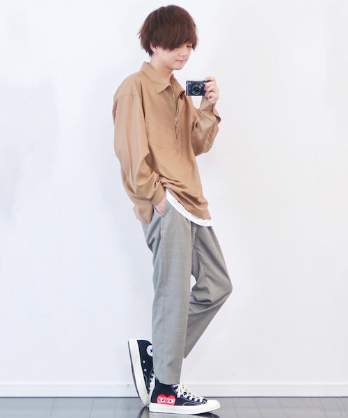 LIDNM（リドム）の「ガンクラブテーパドスラックス【ベージュ】（スラックス・メンズ・ベージュ・S.M.L）」の8枚目の写真