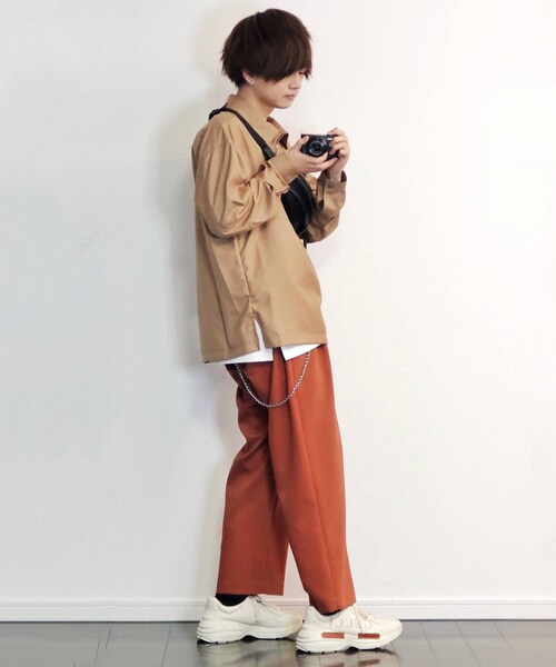 LIDNM（リドム）の「ダブルクロス2タックワイドパンツ【レンガ】（スラックス・メンズ・オレンジ・S.M.L）」の6枚目の写真