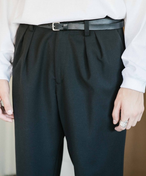 LIDNM（リドム）の「ダブルクロス2タックワイドパンツ【ブラック】（スラックス・メンズ・ブラック・S.M.L）」の4枚目の写真