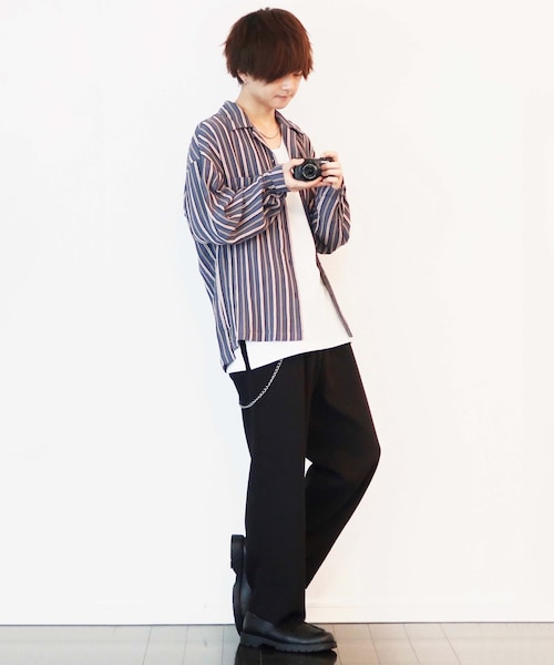 LIDNM（リドム）の「ダブルクロス2タックワイドパンツ【ブラック】（スラックス・メンズ・ブラック・S.M.L）」の9枚目の写真