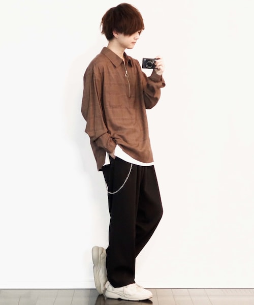 LIDNM（リドム）の「ダブルクロス2タックワイドパンツ【ブラック】（スラックス・メンズ・ブラック・S.M.L）」の10枚目の写真