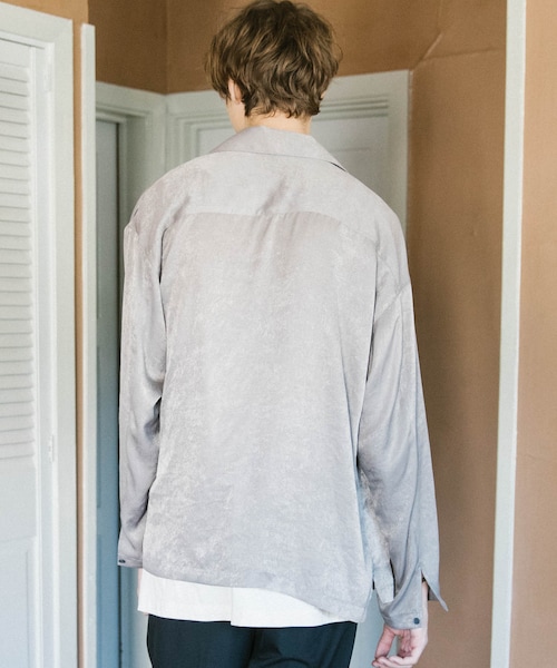 LIDNM(リドム)の「ビンテージサテンオープンカラーシャツ【ベージュ】(シャツ/ブラウス・メンズ・ベージュ・S.M.L)」の3枚目の写真