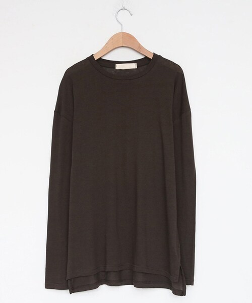 DHOLIC（ディーホリック）の「テンセル混オーバーサイズTシャツ（Tシャツ/カットソー・レディース・グレー/ホワイト/グリーン/ピンク/ブラック・FREE）」の3枚目の写真