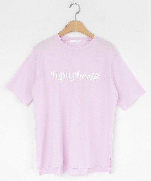 DHOLIC(ディーホリック)の「mon cherieフラワー刺繍Tシャツ(Tシャツ/カットソー・レディース・ホワイト/ピンク/その他/ブルー・FREE)」の3枚目の写真