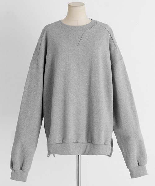 DHOLIC（ディーホリック）の「10COLORSアンバランスヘムスウェットプルオーバー（スウェット・レディース・ブルー/ピンク/ホワイト/その他/イエロー/ブラック/レッド/グリーン/ベージュ/グレー・FERE/FREE）」の4枚目の写真