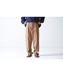 ETHOSENS | ETHOSENS ウールナイロンテーパードパンツ beige(スラックス)