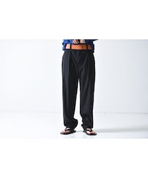 ETHOSENS | ETHOSENS ウールナイロンテーパードパンツ black(スラックス)