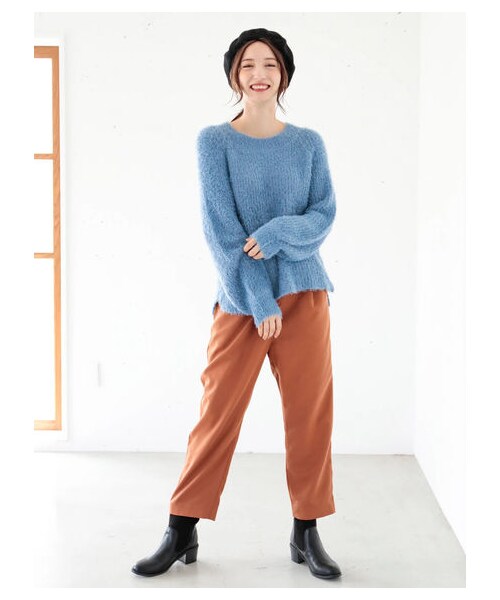 E hyphen world gallery（イーハイフンワールドギャラリー）の「・イージートラウザーパンツ（パンツ・ブラック/キャメル・F）」の5枚目の写真