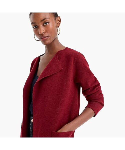 collarless sweater blazer