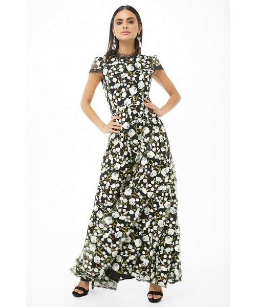 floral embroidered homecoming dress