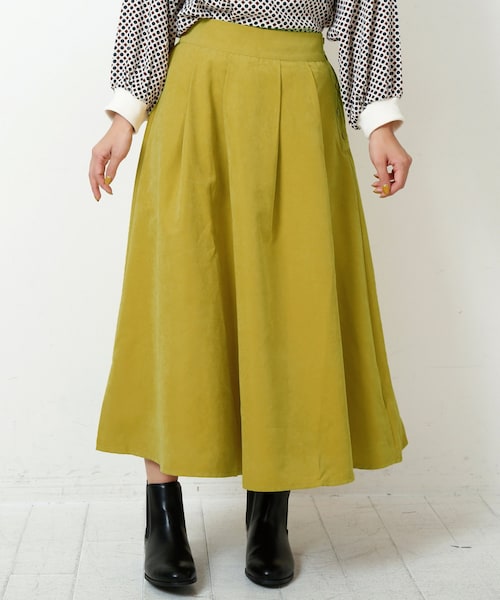 RAY CASSIN（レイカズン）の「横ボタンピーチ起毛スカート（スカート・レディース・ネイビー/グリーン/キャメル/パープル/カラシ・FREE）」の5枚目の写真