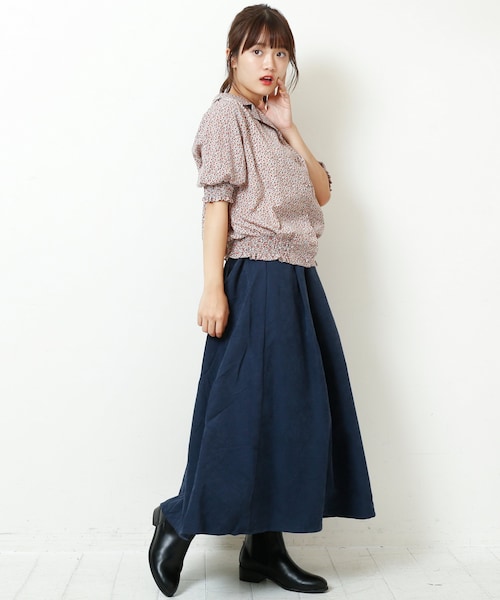 RAY CASSIN（レイカズン）の「横ボタンピーチ起毛スカート（スカート・レディース・ネイビー/グリーン/キャメル/パープル/カラシ・FREE）」の18枚目の写真