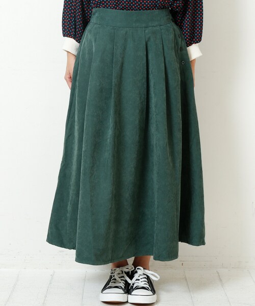 RAY CASSIN（レイカズン）の「横ボタンピーチ起毛スカート（スカート・レディース・ネイビー/グリーン/キャメル/パープル/カラシ・FREE）」の9枚目の写真
