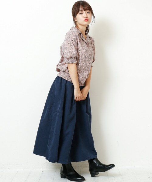 RAY CASSIN（レイカズン）の「横ボタンピーチ起毛スカート（スカート・レディース・ネイビー/グリーン/キャメル/パープル/カラシ・FREE）」の20枚目の写真