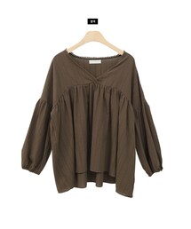 Dailyabout | Vネックギャザーブラウス(シャツ/ブラウス)