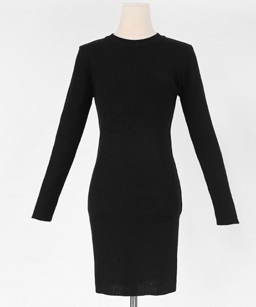 DHOLIC（ディーホリック）の「スリムニットワンピース（ワンピース・レディース・ピンク/ベージュ/レッド/ブラック・FREE）」の2枚目の写真