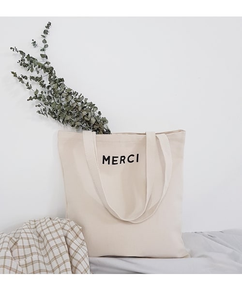 Dailyabout(デイリーアバウト)の「レタリングコットンキャンバストートバッグ(トートバッグ・レディース・ホワイト・FREE)」の1枚目の写真