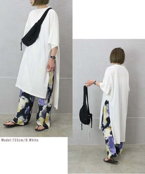 Sheson(シーズン)の「Sheson(シーズン) ディープサイドスリット カットワンピース(ワンピース・レディース・ブラック/カーキ/キャメル/ホワイト/ベリーペリ/グレーベージュ/ブラウン/モカ/テラコッタオレンジ/ダークグリーン/ミルクティベージュ・FREE)」の3枚目の写真