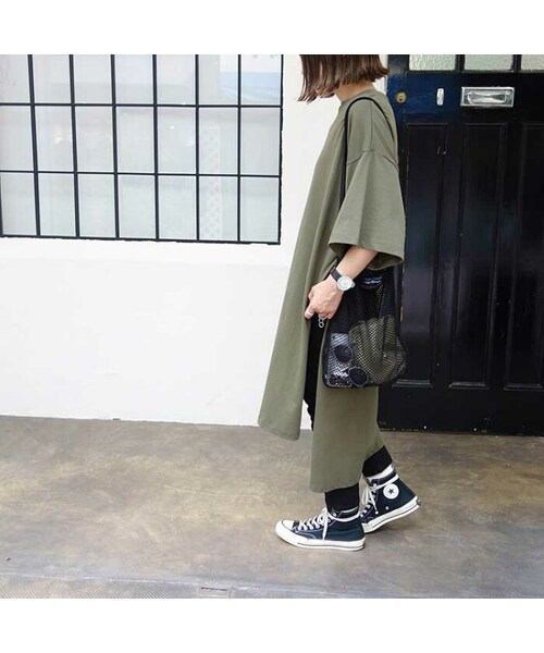 Sheson(シーズン)の「Sheson(シーズン) ディープサイドスリット カットワンピース(ワンピース・レディース・ブラック/カーキ/キャメル/ホワイト/ベリーペリ/グレーベージュ/ブラウン/モカ/テラコッタオレンジ/ダークグリーン/ミルクティベージュ・FREE)」の12枚目の写真