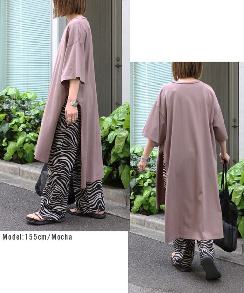 Sheson(シーズン)の「Sheson(シーズン) ディープサイドスリット カットワンピース(ワンピース・レディース・ブラック/カーキ/キャメル/ホワイト/ベリーペリ/グレーベージュ/ブラウン/モカ/テラコッタオレンジ/ダークグリーン/ミルクティベージュ・FREE)」の10枚目の写真