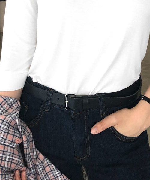 DHOLIC（ディーホリック）の「カウレザーバックルベルト（ベルト・レディース・その他/ブラック/ブラウン/ベージュ・FREE）」の2枚目の写真