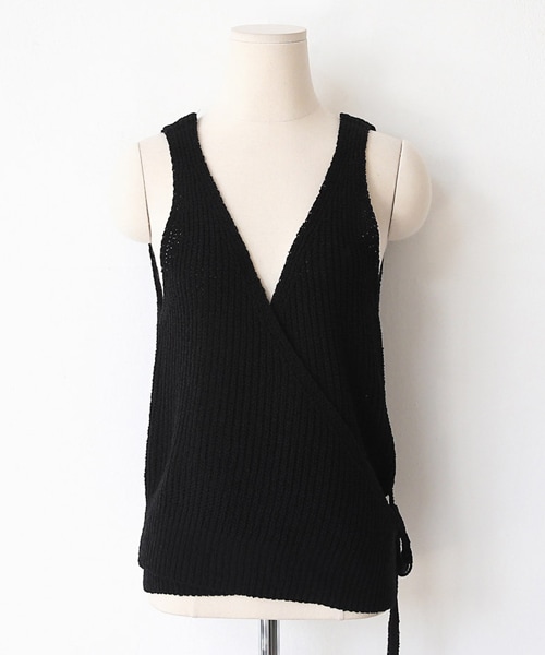 DHOLIC（ディーホリック）の「ニットラップベスト（ベスト・レディース・ベージュ/ブラウン/ブラック/グリーン・FREE）」の2枚目の写真