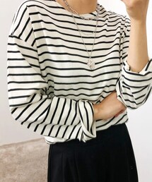 DHOLIC | コットンボーダーTシャツ(Tシャツ/カットソー)