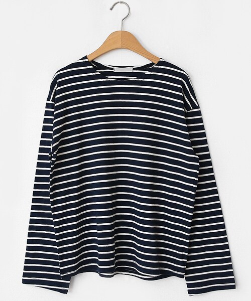 DHOLIC（ディーホリック）の「コットンボーダーTシャツ（Tシャツ/カットソー・レディース・イエロー/ホワイト/ブラック/ブルー/ブラウン/グリーン・FREE）」の6枚目の写真