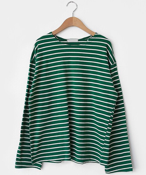 DHOLIC（ディーホリック）の「コットンボーダーTシャツ（Tシャツ/カットソー・レディース・イエロー/ホワイト/ブラック/ブルー/ブラウン/グリーン・FREE）」の5枚目の写真