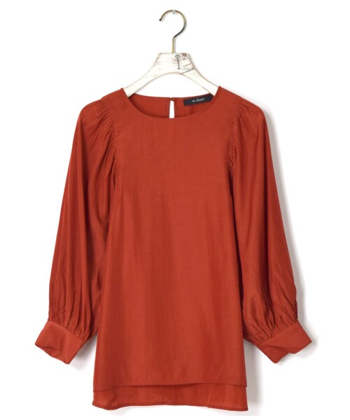 w closet(ダブルクローゼット)の「ボリューム袖クルーネックプルオーバー(トップス・レディース・エクリュ/オレンジ/パープル/ブラウン・FREE/M/L)」の3枚目の写真