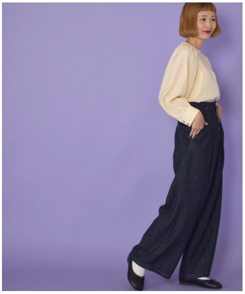 w closet(ダブルクローゼット)の「ボリューム袖クルーネックプルオーバー(トップス・レディース・エクリュ/オレンジ/パープル/ブラウン・FREE/M/L)」の16枚目の写真