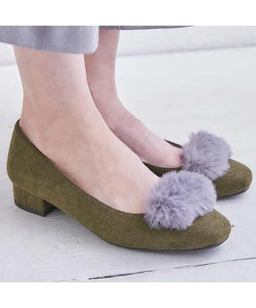 ORiental TRaffic（オリエンタルトラフィック）の「2wayファースクエアパンプス（その他・レディース・ブラック/カーキ/レッド・33/34/35/36/37/38/39/40/41/42/43）」の12枚目の写真