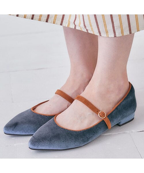 ORiental TRaffic（オリエンタルトラフィック）の「ストラップフラットパンプス（その他・レディース・ブラック/ブルー/カーキ・34/35/36/37/38/39/40/41/42）」の12枚目の写真